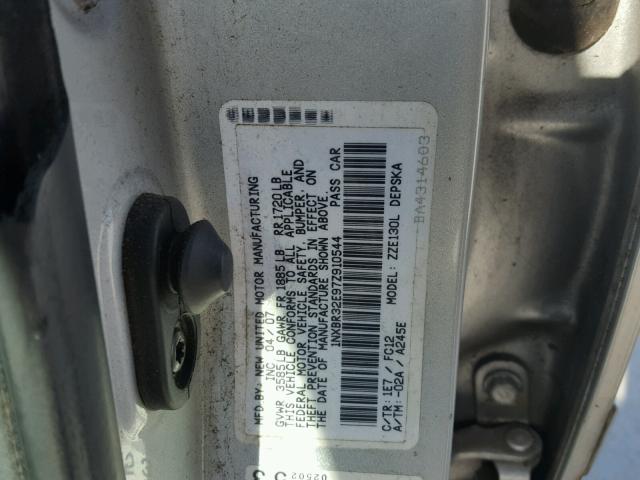 1NXBR32E97Z910544 - 2007 TOYOTA COROLLA CE SILVER photo 10