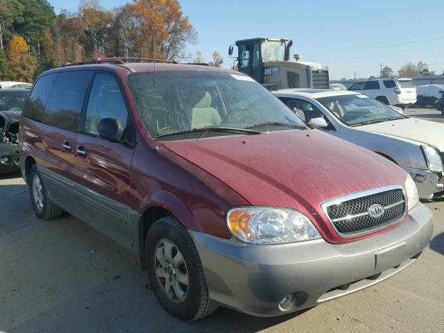 KNDUP132956692330 - 2005 KIA SEDONA EX MAROON photo 1