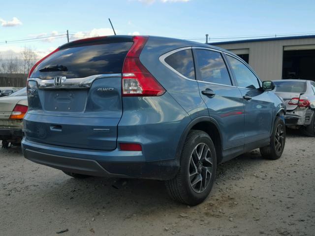 5J6RM4H47GL047510 - 2016 HONDA CR-V SE TEAL photo 4