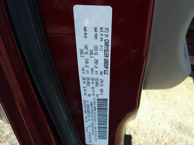 2D4RN4DG4BR731520 - 2011 DODGE GRAND CARA RED photo 10