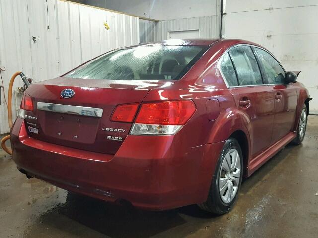 4S3BMBA68B3222198 - 2011 SUBARU LEGACY 2.5 MAROON photo 4