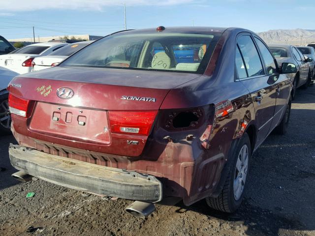 5NPEU46F37H261729 - 2007 HYUNDAI SONATA SE MAROON photo 4