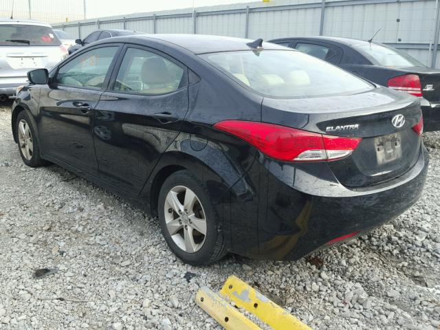 5NPDH4AE9CH081308 - 2012 HYUNDAI ELANTRA GL BLACK photo 3