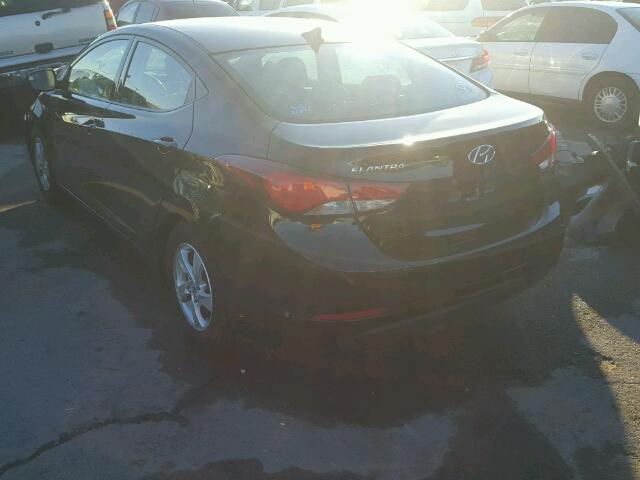 KMHDH4AE0EU104849 - 2014 HYUNDAI ELANTRA SE BLACK photo 3