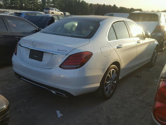 55SWF4KB6FU018896 - 2015 MERCEDES-BENZ C300 4MATI WHITE photo 4