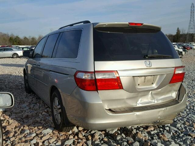 5FNRL38715B108203 - 2005 HONDA ODYSSEY EX SILVER photo 3