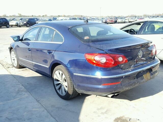 WVWML7AN0AE509750 - 2010 VOLKSWAGEN CC SPORT BLUE photo 3