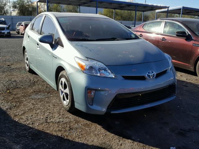 JTDKN3DU7E1844739 - 2014 TOYOTA PRIUS TEAL photo 1