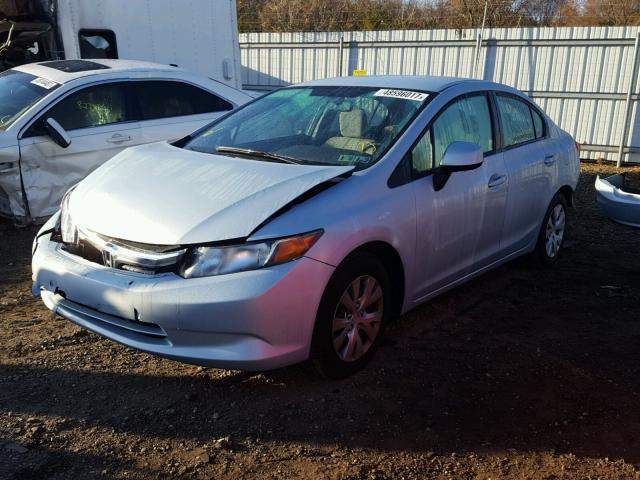 2HGFB2F59CH524624 - 2012 HONDA CIVIC LX SILVER photo 2