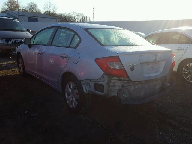 2HGFB2F59CH524624 - 2012 HONDA CIVIC LX SILVER photo 3