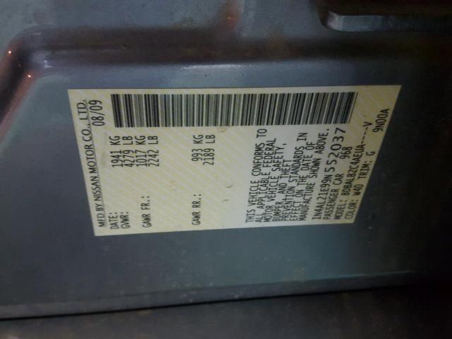 1N4AL21E99N552037 - 2009 NISSAN ALTIMA 2.5 GRAY photo 10