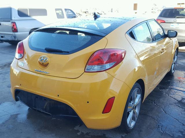 KMHTC6AD4GU296437 - 2016 HYUNDAI VELOSTER B YELLOW photo 4