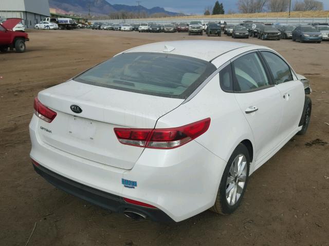 5XXGT4L37GG004493 - 2016 KIA OPTIMA LX WHITE photo 4