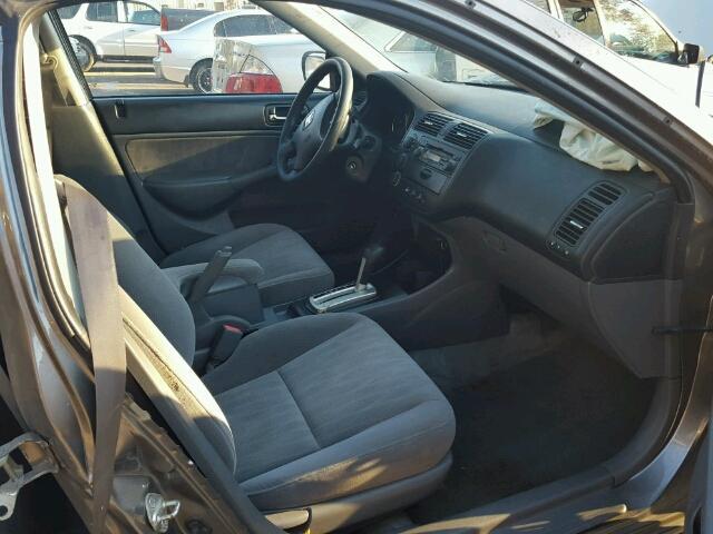 2HGES16595H546616 - 2005 HONDA CIVIC LX CHARCOAL photo 5