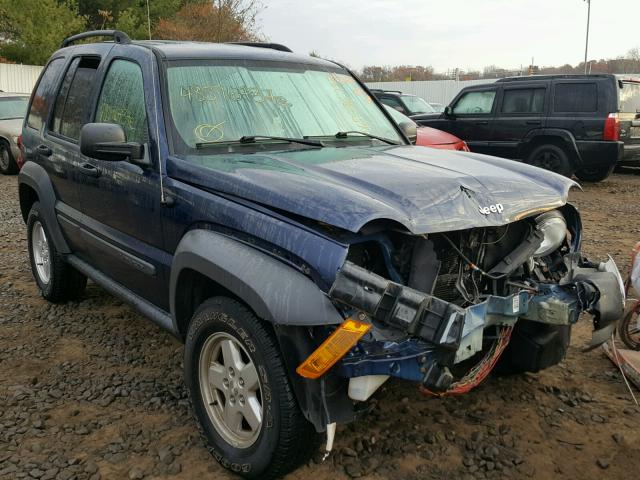 1J4GL48K76W180113 - 2006 JEEP LIBERTY SP BLUE photo 1