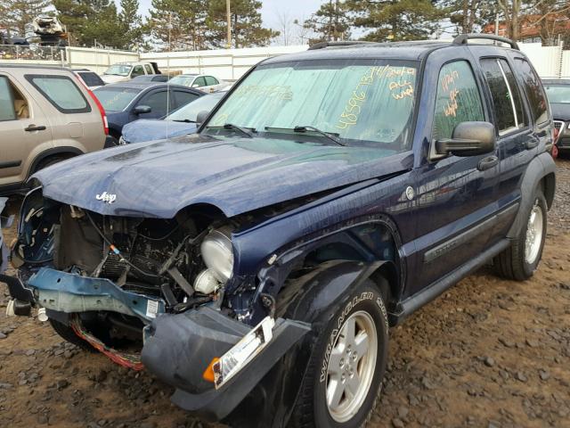 1J4GL48K76W180113 - 2006 JEEP LIBERTY SP BLUE photo 2