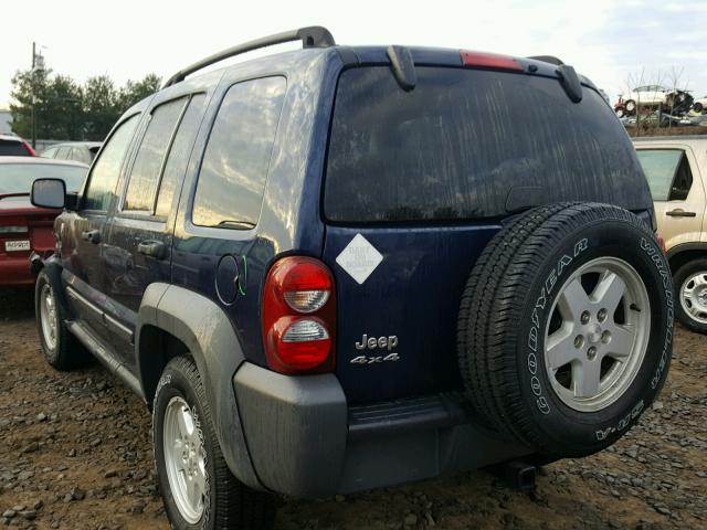 1J4GL48K76W180113 - 2006 JEEP LIBERTY SP BLUE photo 3