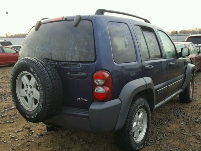 1J4GL48K76W180113 - 2006 JEEP LIBERTY SP BLUE photo 4