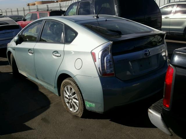 JTDKN3DP5C3017320 - 2012 TOYOTA PRIUS PLUG BLUE photo 3