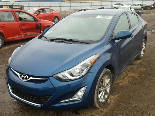 KMHDH4AE4EU117216 - 2014 HYUNDAI ELANTRA SE BLUE photo 2