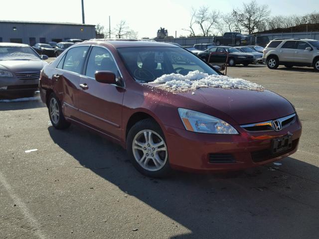 1HGCM56397A187020 - 2007 HONDA ACCORD SE MAROON photo 1