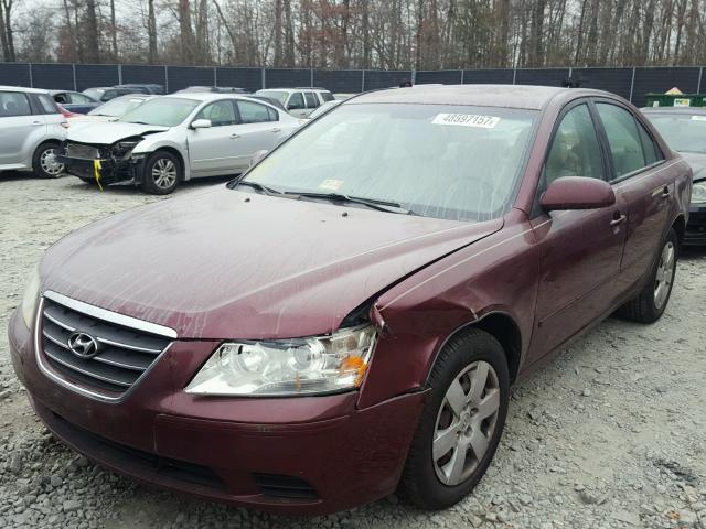 5NPET46C59H531538 - 2009 HYUNDAI SONATA GLS BURGUNDY photo 2