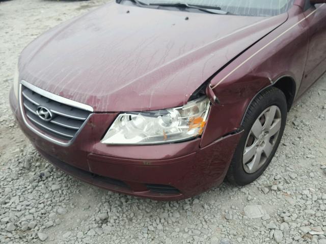 5NPET46C59H531538 - 2009 HYUNDAI SONATA GLS BURGUNDY photo 9