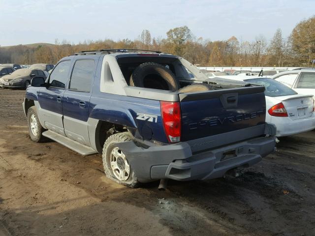 3GNEK13T22G171561 - 2002 CHEVROLET AVALANCHE BLUE photo 3