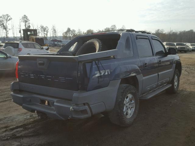 3GNEK13T22G171561 - 2002 CHEVROLET AVALANCHE BLUE photo 4