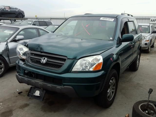 2HKYF18563H505197 - 2003 HONDA PILOT EXL GREEN photo 2