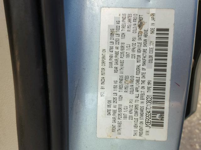 JM3ER293470108031 - 2007 MAZDA CX-7 BLUE photo 10