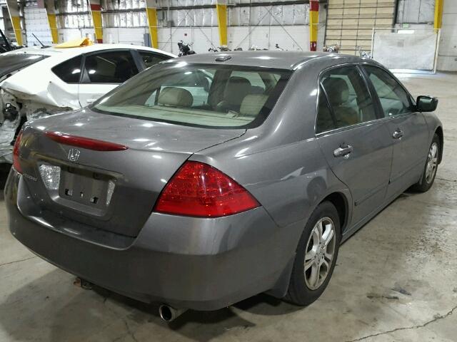 1HGCM56847A020284 - 2007 HONDA ACCORD EX GRAY photo 4