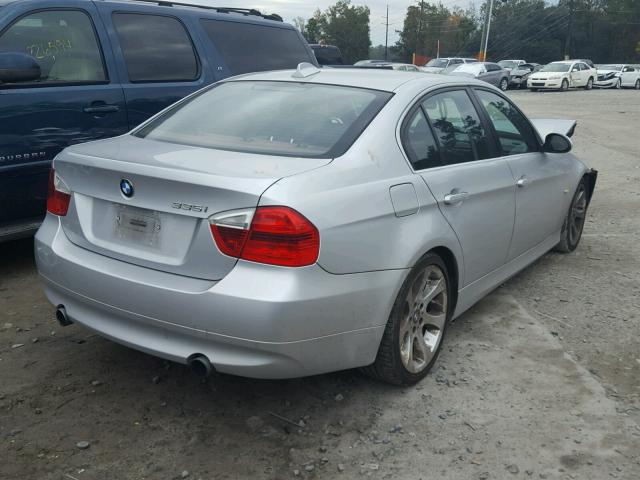 WBAVB77538NH78480 - 2008 BMW 335 I SILVER photo 4