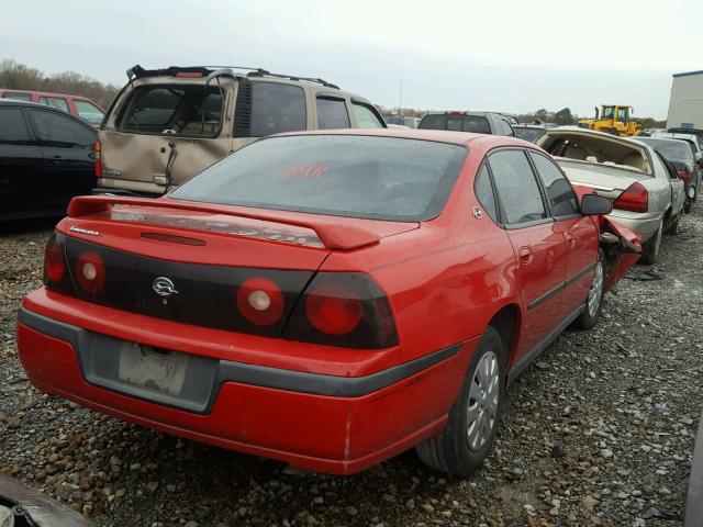 2G1WF52E859304634 - 2005 CHEVROLET IMPALA RED photo 4