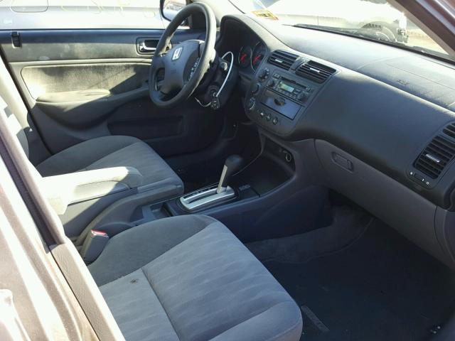 2HGES16535H528368 - 2005 HONDA CIVIC LX GRAY photo 5