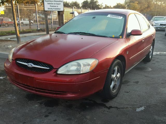 1FAFP55S7YG287245 - 2000 FORD TAURUS SES RED photo 2