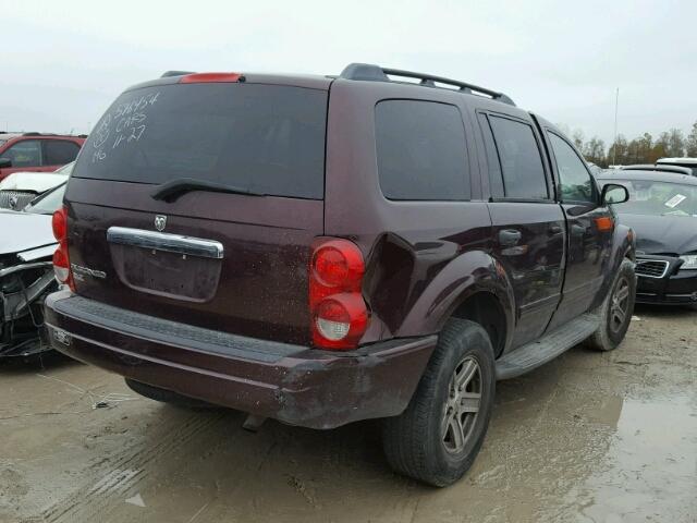 1D4HD48N55F596454 - 2005 DODGE DURANGO SL MAROON photo 4