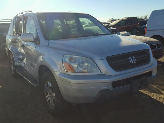 2HKYF18674H587399 - 2004 HONDA PILOT EXL SILVER photo 1