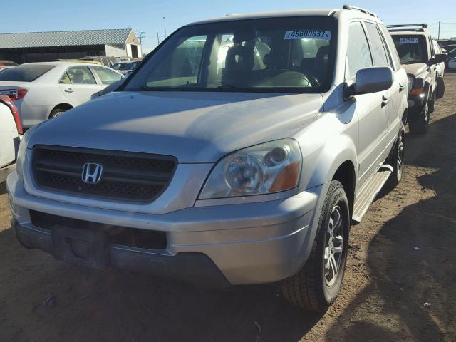 2HKYF18674H587399 - 2004 HONDA PILOT EXL SILVER photo 2