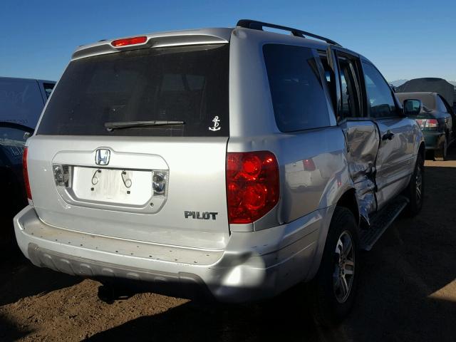 2HKYF18674H587399 - 2004 HONDA PILOT EXL SILVER photo 4