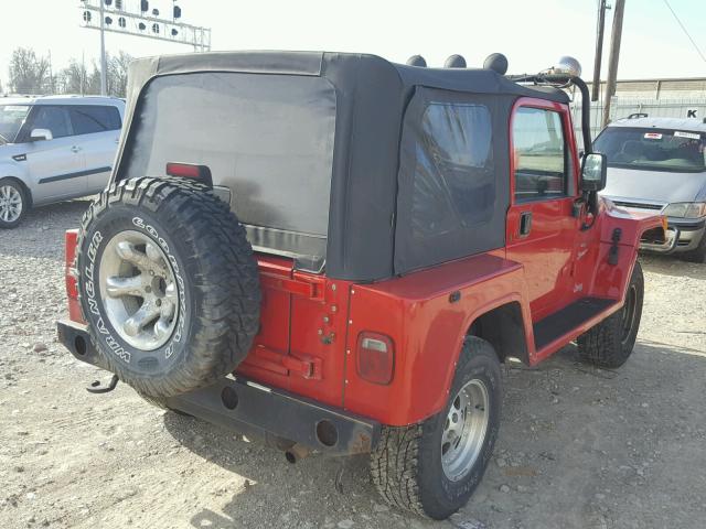 1J4FA49S71P315321 - 2001 JEEP WRANGLER / RED photo 4