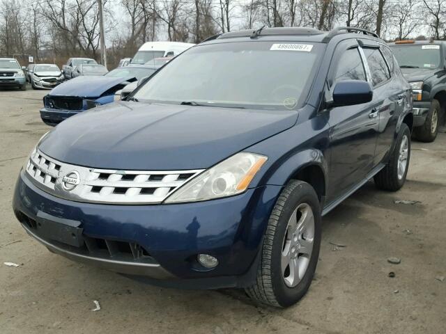 JN8AZ08W15W423102 - 2005 NISSAN MURANO SL BLUE photo 2