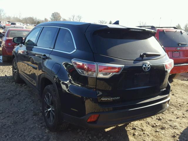 5TDJKRFH2GS284691 - 2016 TOYOTA HIGHLANDER BLACK photo 3