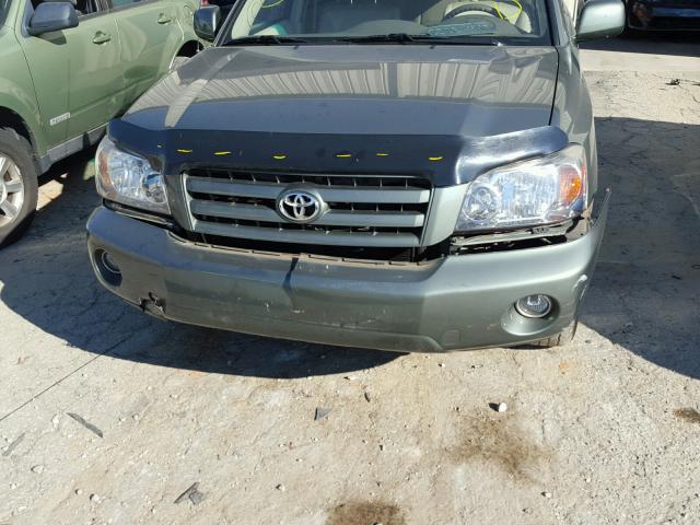 JTEGP21A150064340 - 2005 TOYOTA HIGHLANDER GREEN photo 9