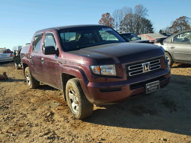 2HJYK16277H551328 - 2007 HONDA RIDGELINE BURGUNDY photo 1