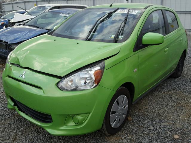 ML32A3HJ1EH006826 - 2014 MITSUBISHI MIRAGE DE GREEN photo 2