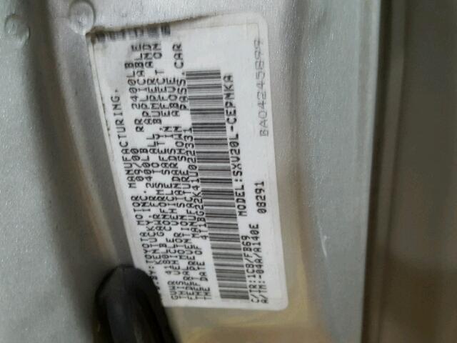 4T1BG22K41U022331 - 2001 TOYOTA CAMRY CE SILVER photo 10