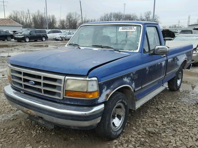 1FTEF15N0NNA70736 - 1992 FORD F150 BLUE photo 2