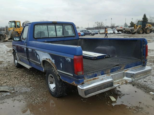 1FTEF15N0NNA70736 - 1992 FORD F150 BLUE photo 3