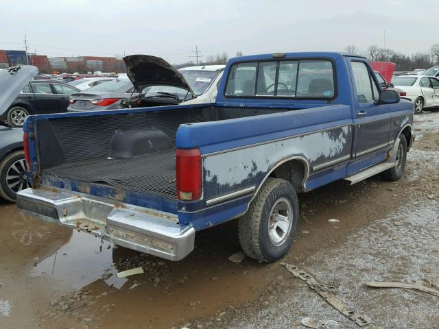 1FTEF15N0NNA70736 - 1992 FORD F150 BLUE photo 4